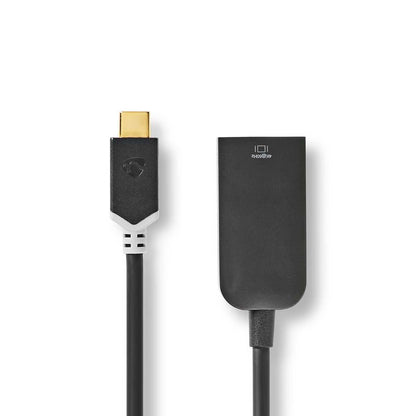 Nedis USB-C™ Adapter | USB 3.2 Gen 1 | USB-C™ Male | HDMI™ Output | 4K@60Hz | 0.20 m | Round | Gold Plated | PVC | Anthracite | Window Box with Euro Lock