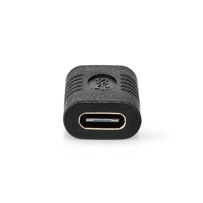 Nedis USB-C™ Adapter | USB 3.2 Gen 2 | USB-C™ Female | USB-C™ Female | 4K@60Hz | 10 Gbps | Round | Nickel Plated | Black | Envelope