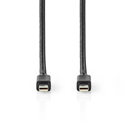 Nedis CCGB37504BK20 | Mini DisplayPort Cable | DisplayPort 1.4 | Mini DisplayPort Male | Mini DisplayPort Male | 48 Gbps | Nickel Plated | 2.00 m | Round | PVC | Black | Blister