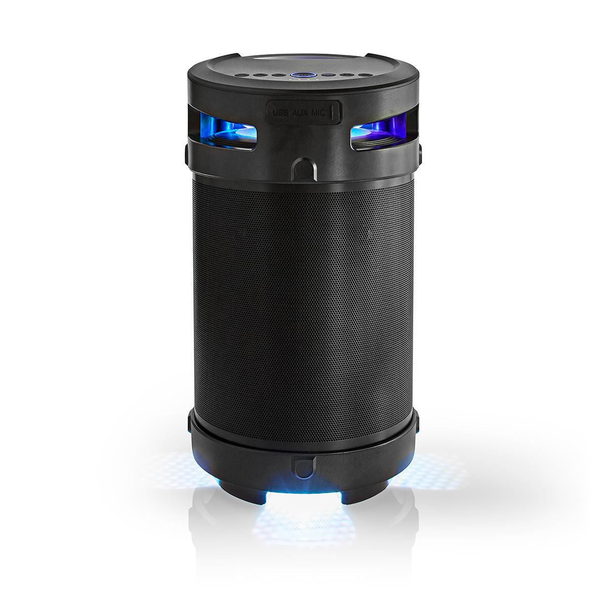 Nedis Bluetooth® Party Boombox | 3.5 hrs | 4.1 | 210 W | Media playback: AUX / USB | IPX5 | Linkable | Carrying handle | Party lights | Black / Silver