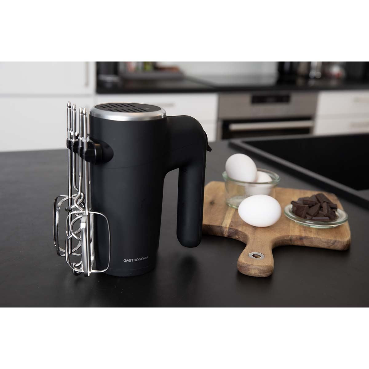 Gastronoma 18200002 | Hand Mixer | 500 W | 6 Speeds | Turbo | 2 Beaters / 2 Dough Hooks | Rubberized | Black