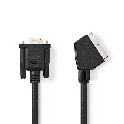 Nedis SCART Cable | SCART Male | VGA Female | Nickel Plated | 480p | 2.00 m | Round | PVC | Black
