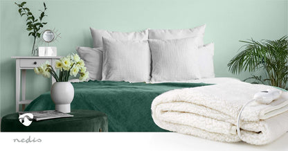 Nedis Electric Blanket | Underblanket | 1 Person | 150 x 80 cm | 3 Heat Settings | Washable | Overheating protection | Polyester / Synthetic