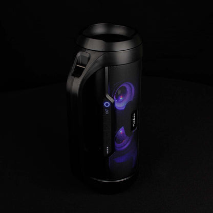 Nedis Bluetooth® Party Boombox | 6 hrs | 2.0 | 60 W | Media playback: AUX / Micro SD / USB | IPX5 | Linkable | Carrying handle | Party lights | Black