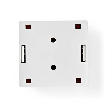 Nedis Network Wall Box | On-Wall | 2 port(s) | UTP CAT6 | Straight | Female | Gold Plated | PVC | White | Envelope