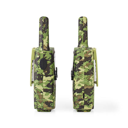 Nedis Walkie-Talkie Set | 2 Handsets | Up to 8 km | Frequency channels: 8 | PTT / VOX | up to 2.5 Hours | Headphone output | 2 Headsets | Travel case included | Green