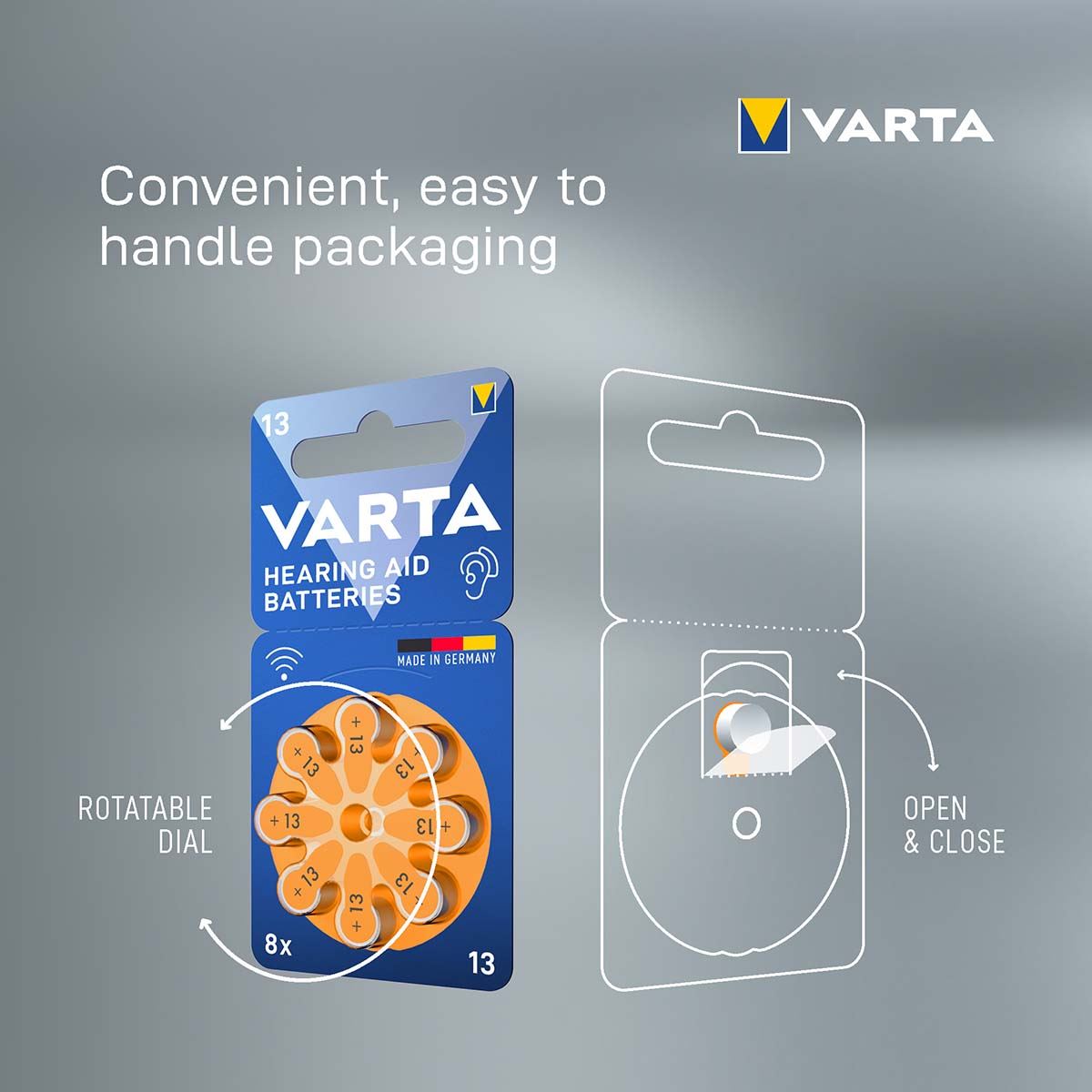 Varta 24606101418 | Hearing Aid Batteries Type 13 8-Blister