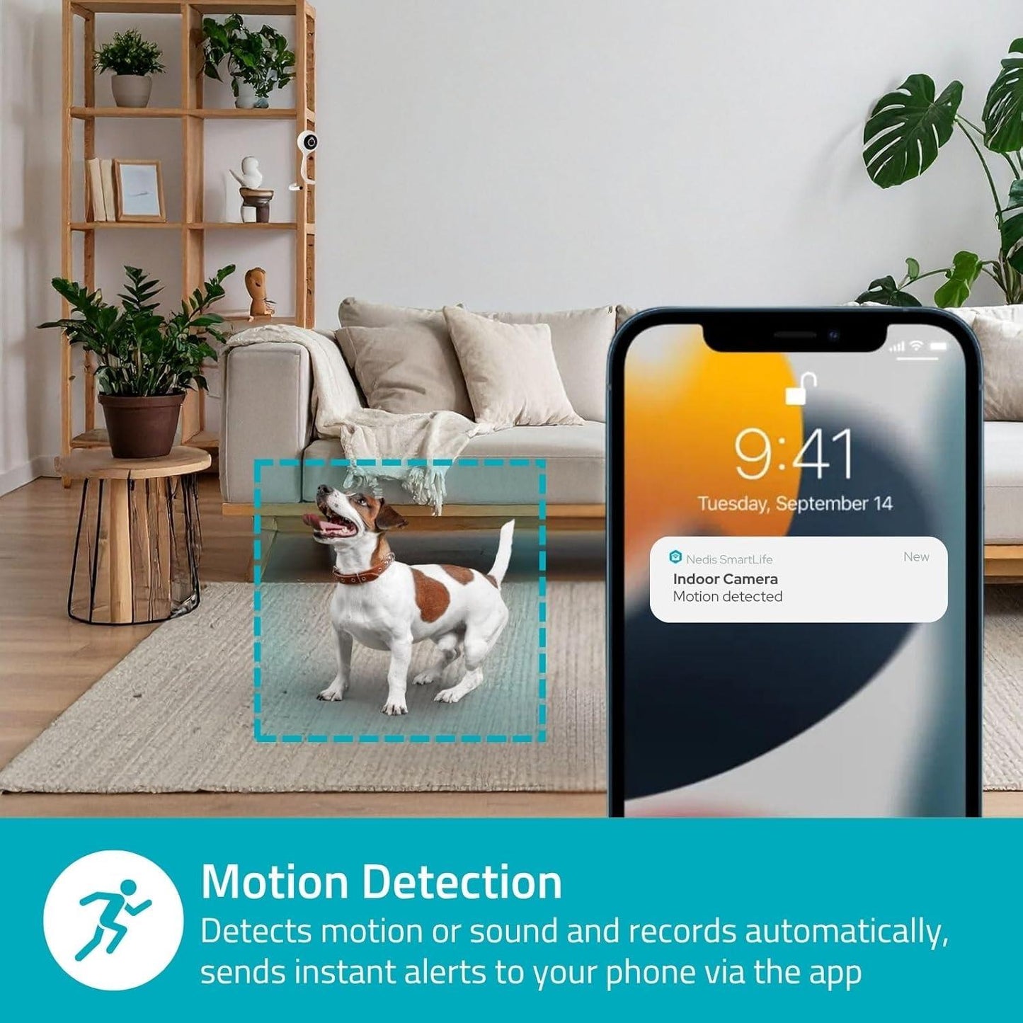 Nedis SmartLife Indoor Camera | Wi-Fi | Full HD 1080p | Cloud Storage (optional) / microSD (not included) | With motion sensor | Night vision | White