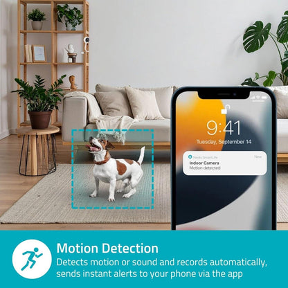 Nedis SmartLife Indoor Camera | Wi-Fi | Full HD 1080p | Cloud Storage (optional) / microSD (not included) | With motion sensor | Night vision | White