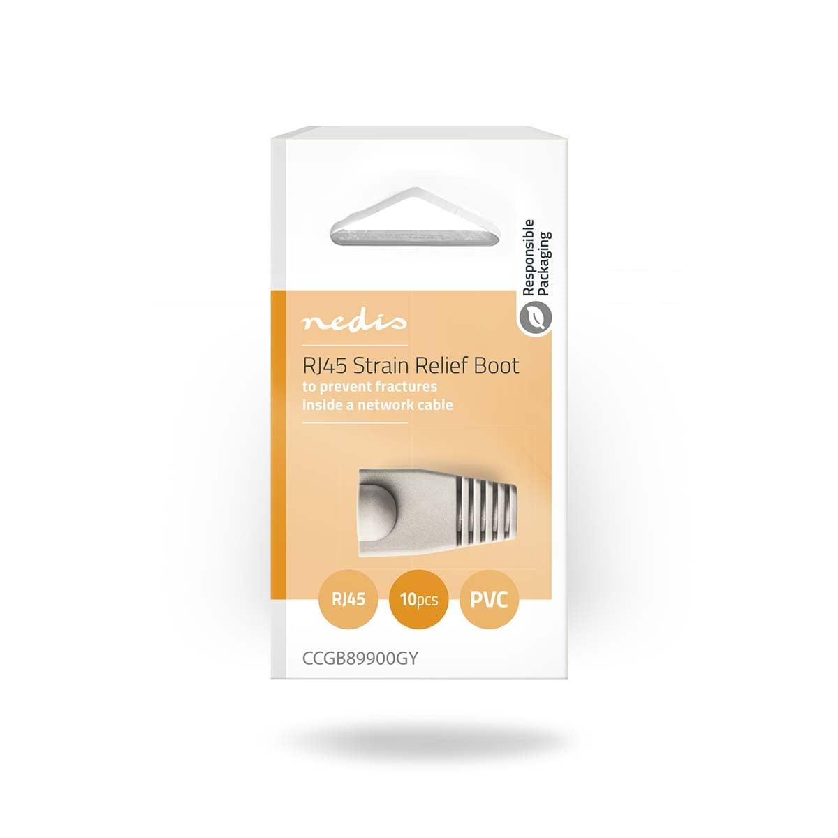 Nedis Strain Relief Boot | RJ45 | PVC | Grey | Box | 10 pcs