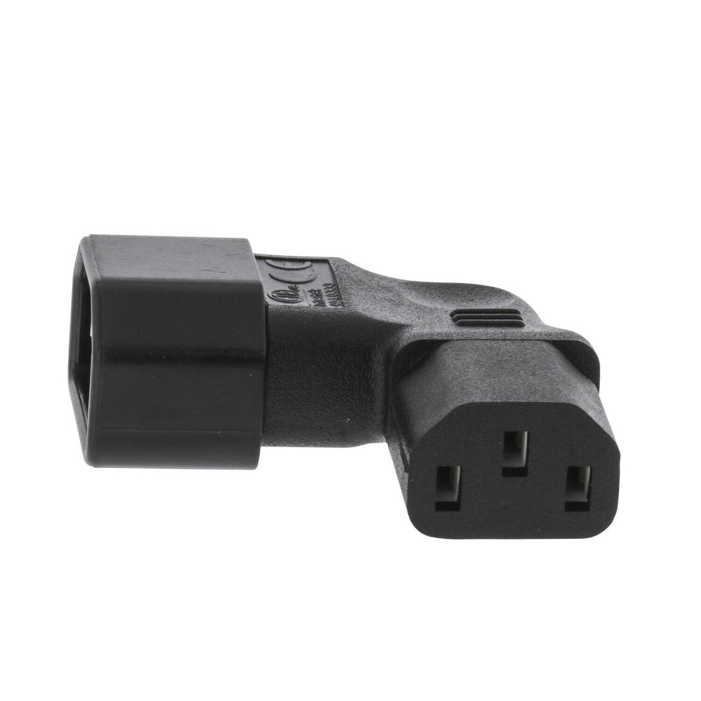Nedis Cable Adapter Plug | IEC-320-C13 | IEC-320-C14 | Angled Right | Nickel Plated | PVC | Black | Box | 1 pcs