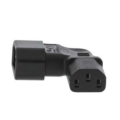 Nedis Cable Adapter Plug | IEC-320-C13 | IEC-320-C14 | Angled Right | Nickel Plated | PVC | Black | Box | 1 pcs