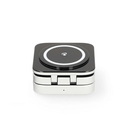 Nedis WDCHAQ15W210BK | Wireless Charger | 3-in-1 | 2.5 / 5 / 15 W | LED-indicator in use | Including cable | USB-A / USB-C™ | 1.50 m