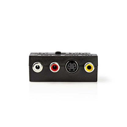 Nedis CVGB31902BK | SCART Adapter | SCART Male | S-Video Female / 3x RCA Female | Nickel Plated | Switchable | ABS | Black | 1 pcs | Box