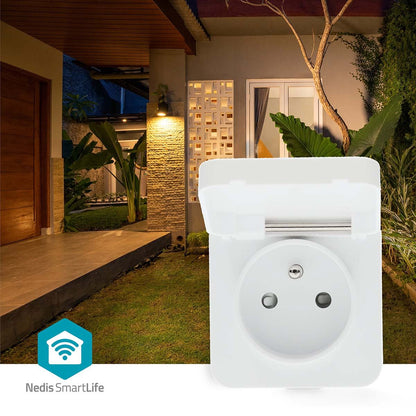 Nedis SmartLife Smart Plug | Wi-Fi | IP44 | Power meter | 3680 W | Schuko Type E (CEE 7/6) | -25 - 55 °C | Android™ / IOS | Grey / White | 1 pcs