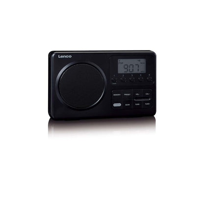 Lenco MPR-035BK | Compact Portable FM Radio with LCD Screen Black