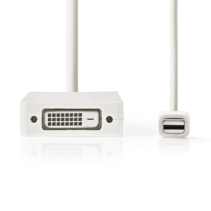 Nedis CCGP37465WT02 | Mini DisplayPort Cable | DisplayPort 1.2 | Mini DisplayPort Male | DVI-D 24+1-Pin Female / HDMI™ Input / VGA Female | 21.6 Gbps | Nickel Plated | 0.20 m | Round | PVC | White | Polybag