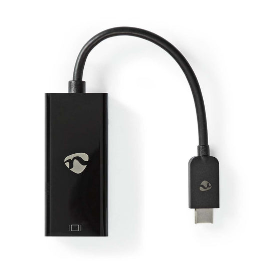 Nedis USB-C™ Adapter | USB 3.2 Gen 1 | USB-C™ Male | Mini DisplayPort Female | 8K@60Hz | 0.20 m | Round | Nickel Plated | PVC | Black | Polybag