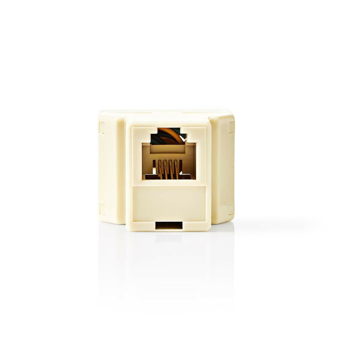 Nedis Telecom Wall Box | Connector type: RJ11 | RJ11 Female | 2x RJ11 (4/6) Female | Splitter | ABS | Ivory | Envelope