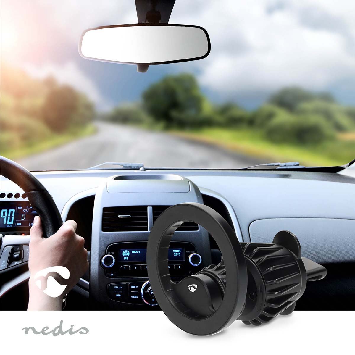 Nedis Smartphone Car Mount | Magnetic | In-Car Air Vent | Universal | Adjustable Angle