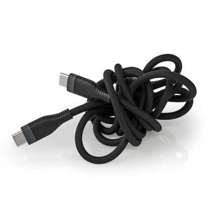 Nedis USB Cable | USB 2.0 | USB-C™ Male | USB-C™ Male | 60 W | 480 Mbps | Nickel Plated | 1.50 m | Round | Silicone | Black | Box