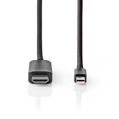Nedis Mini DisplayPort Cable | DisplayPort 1.4 | Mini DisplayPort Male | HDMI™ Connector | 48 Gbps | Nickel Plated | 2.00 m | Round | PVC | Black | Envelope