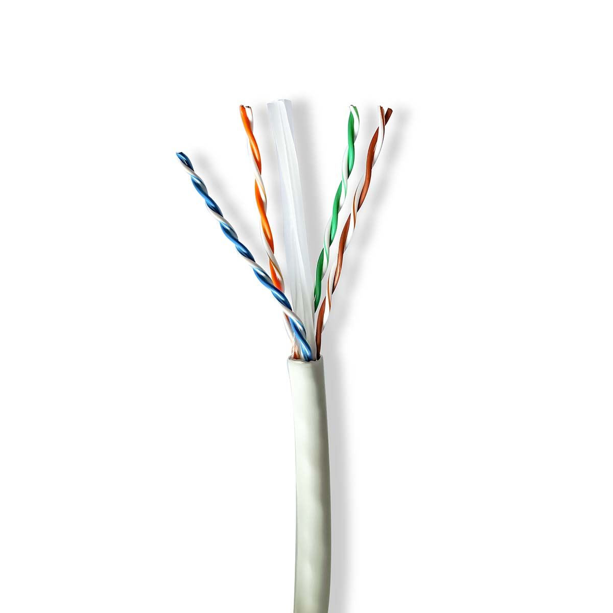 Nedis CCBG8535GY100S | Network Cable Roll | CAT6a | Solid | U/UTP | Copper | 100.0 m | Indoor | Round | LSZH | Grey | Gift Box