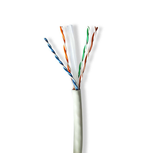 Nedis CCBG8535GY100S | Network Cable Roll | CAT6a | Solid | U/UTP | Copper | 100.0 m | Indoor | Round | LSZH | Grey | Gift Box
