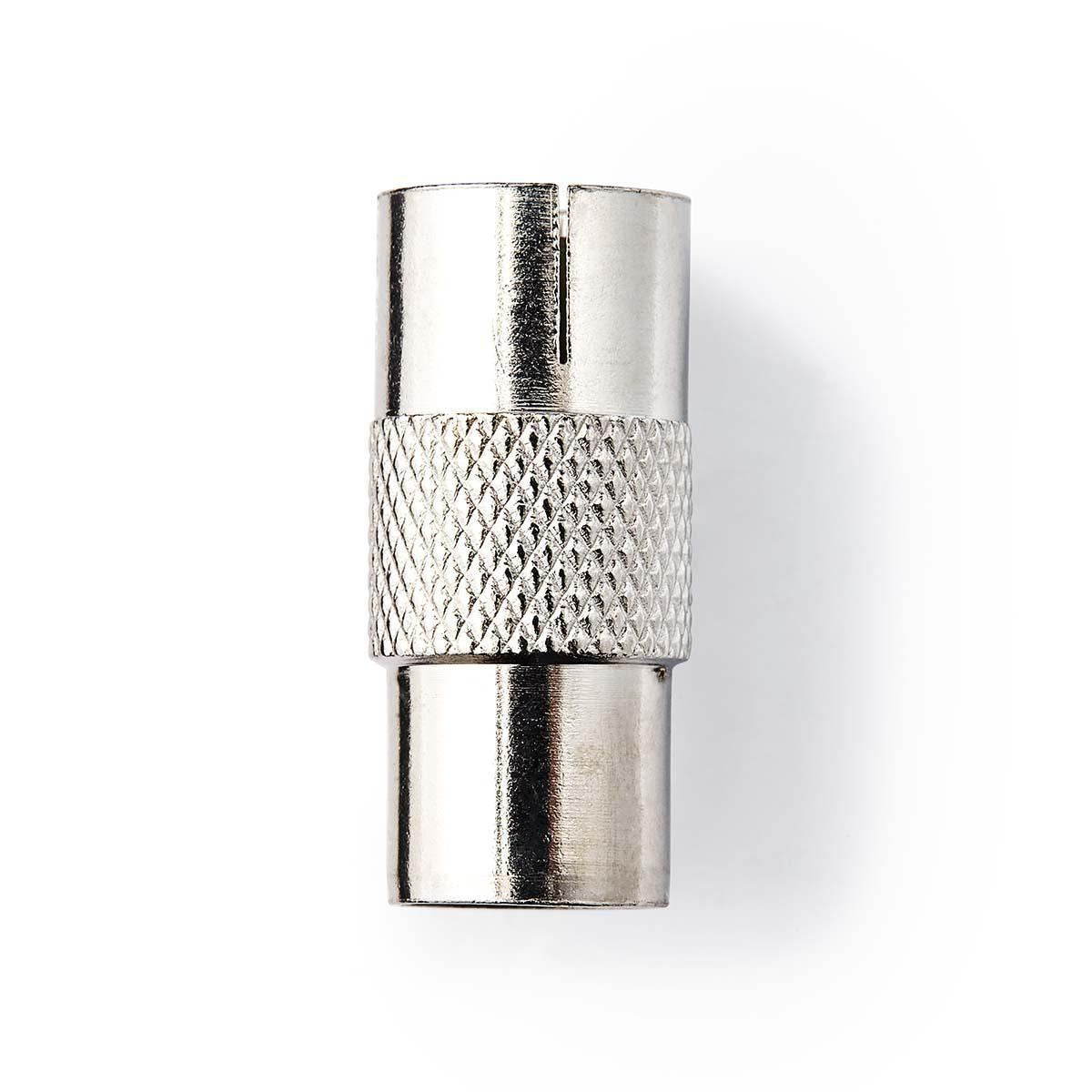 Nedis Satellite & Antenna Adapter | IEC (Coax) Male | IEC (Coax) Female | Nickel Plated | 75 Ohm | Straight | Metal | Silver | 1 pcs | Envelope