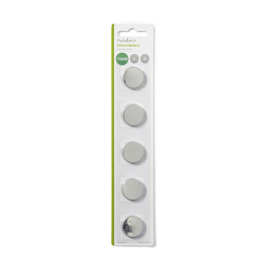 Nedis Lithium Button Cell Battery CR2450 | 3 V DC | 5-Pack | Silver