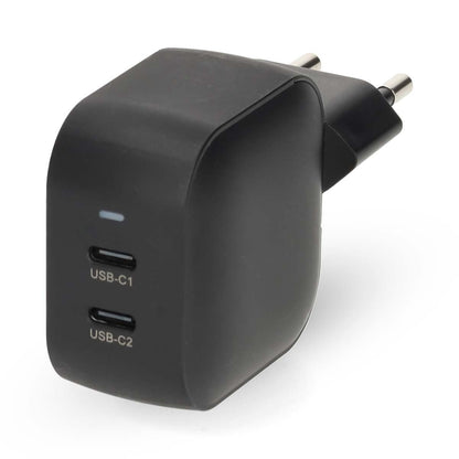 Nedis Wall Charger | 35 W | GaN | PD3.0 | Quick charge feature | 1.75 / 2.33 / 2.92 / 3.0 A | Number of outputs: 2 | 2x USB-C™ | Automatic Voltage Selection | Black