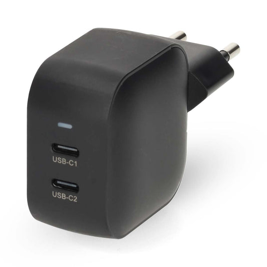 Nedis Wall Charger | 35 W | GaN | PD3.0 | Quick charge feature | 1.75 / 2.33 / 2.92 / 3.0 A | Number of outputs: 2 | 2x USB-C™ | Automatic Voltage Selection | Black