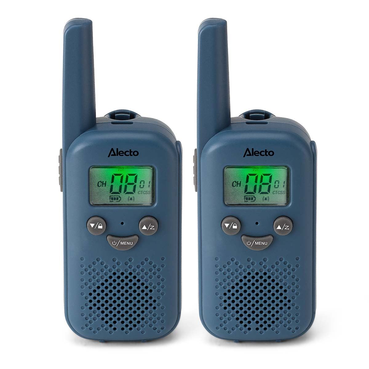 Alecto FR10BU | Walkie-Talkie Set | 2 Handsets | Up to 6 km | Frequency channels: 8 | PTT / VOX | 24 h standby | Blue