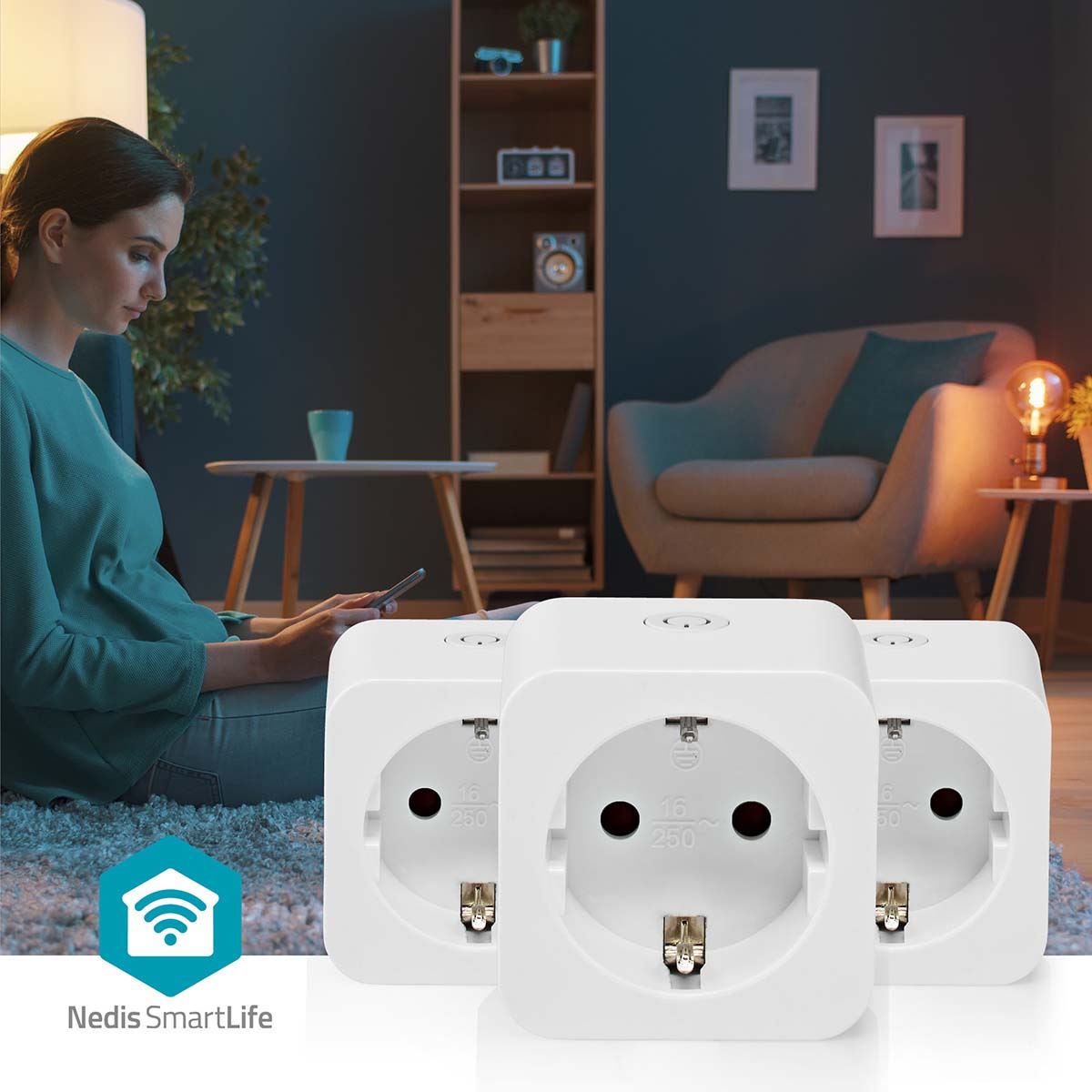 Nedis SmartLife Smart Plug | Wi-Fi | IP21 | Power meter | 3680 W | Type F (CEE 7/7) | 0 - 55 °C | Android™ / IOS | White | 3 pcs