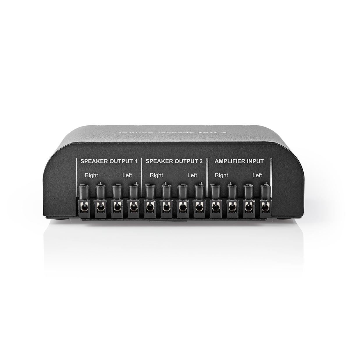 Nedis Speaker Control Switchbox | 2 port(s) | Terminal Screws | Speaker impedance: 4-16 Ohm | Maximum load per channel: 150 W | Aluminium | Black