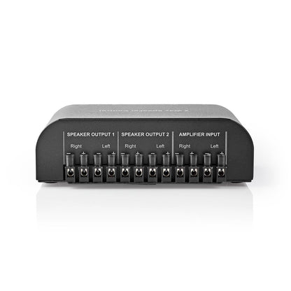 Nedis Speaker Control Switchbox | 2 port(s) | Terminal Screws | Speaker impedance: 4-16 Ohm | Maximum load per channel: 150 W | Aluminium | Black