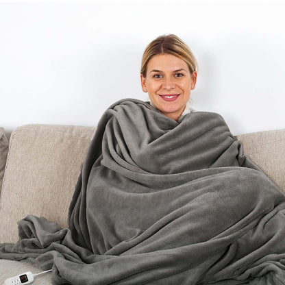 Nedis Electric Blanket | Overblanket | 1 Person | 200 x 180 cm | 9 Heat Settings | Washable | Overheating protection | Digital control | Fleece