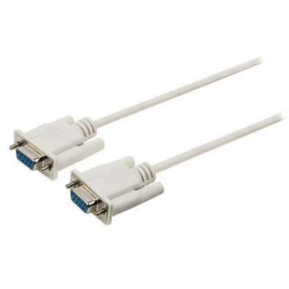 Nedis Null Modem cable | D-SUB 9-Pin Female | D-SUB 9-Pin Female | Nickel Plated | 2.00 m | Round | PVC | Ivory | Label