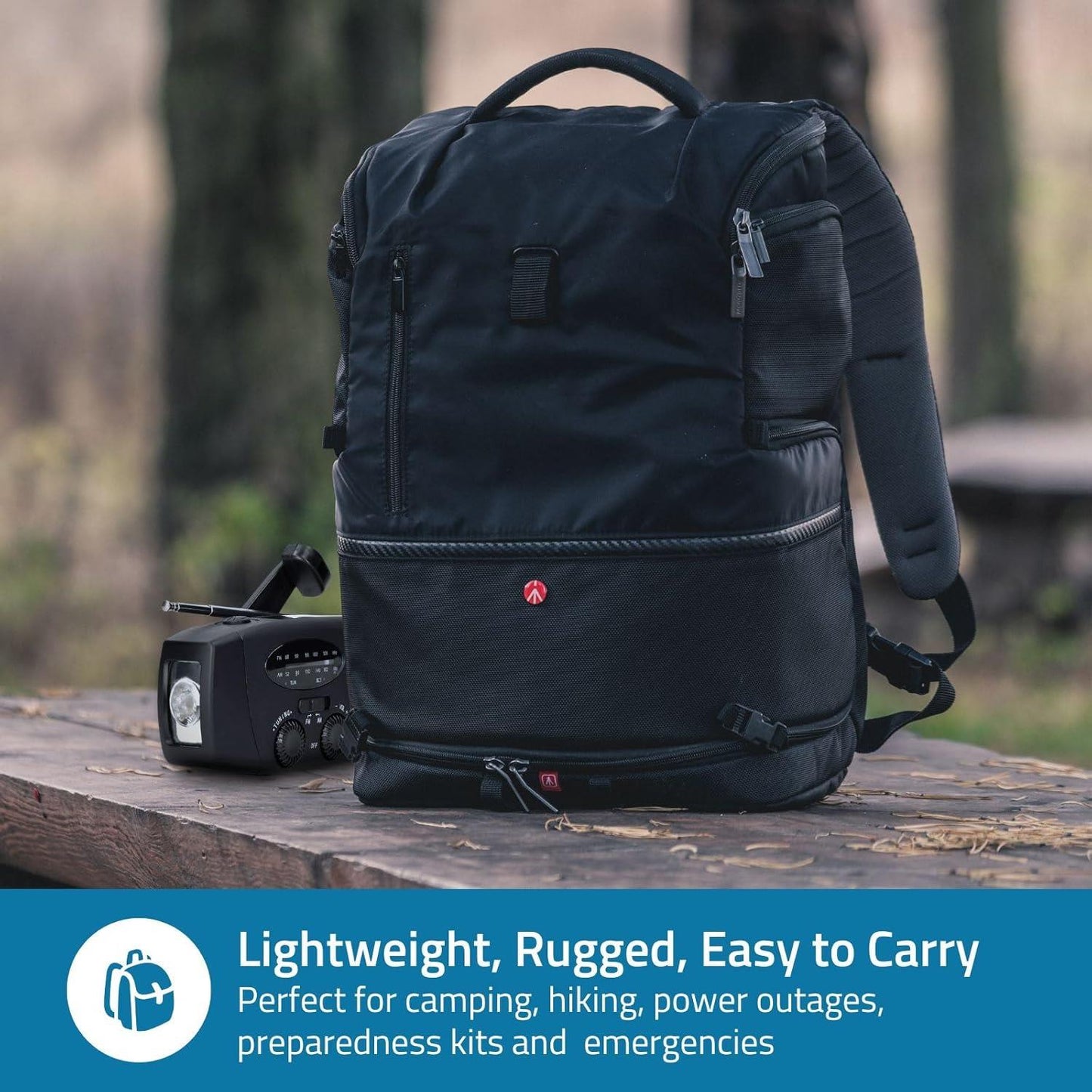 Nedis Emergency Radio | Table Design | AM / FM | Powerbank function | Battery Powered / Hand Crank / USB Powered | Black