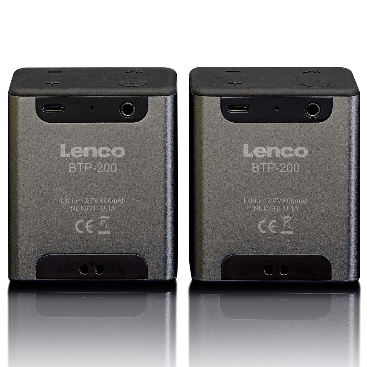 Lenco BTP-200BK | Bluetooth® Stereo Speaker Set | 8 Hours Playtime | Grey