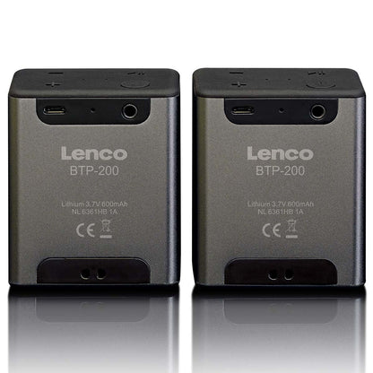 Lenco BTP-200BK | Bluetooth® Stereo Speaker Set | 8 Hours Playtime | Grey