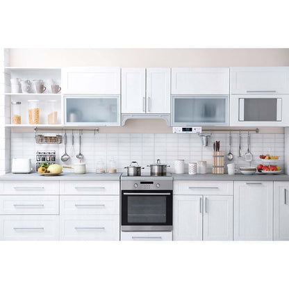 Lenco KCR-190WH | Under Cabinet Kitchen Clock DAB+ / FM Radio| Bluetooth® Speaker | Remote Control | White