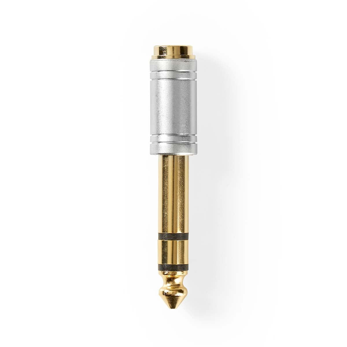 Nedis CAGC23930ME | Stereo Audio Adapter | 6.35 mm Male | 3.5 mm Female | Gold Plated | Straight | Metal | Silver | 1 pcs | Box
