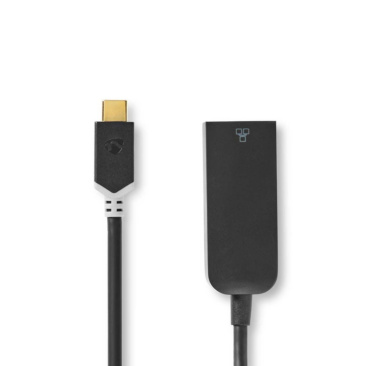 Nedis USB Network Adapter | USB 3.2 Gen 1 | 1000 Mbps | USB-C™ Male | RJ45 Female | 0.20 m | Round | Gold Plated | Tinned Copper | Anthracite | Box