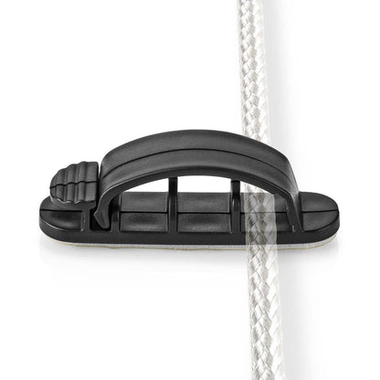 Nedis CMGC22033BK | Cable Management | Cable Clip | Locked | 3 pcs | Number of slots: 3 Slots | Maximum cable thickness: 7.5 mm | Polypropylene | Black