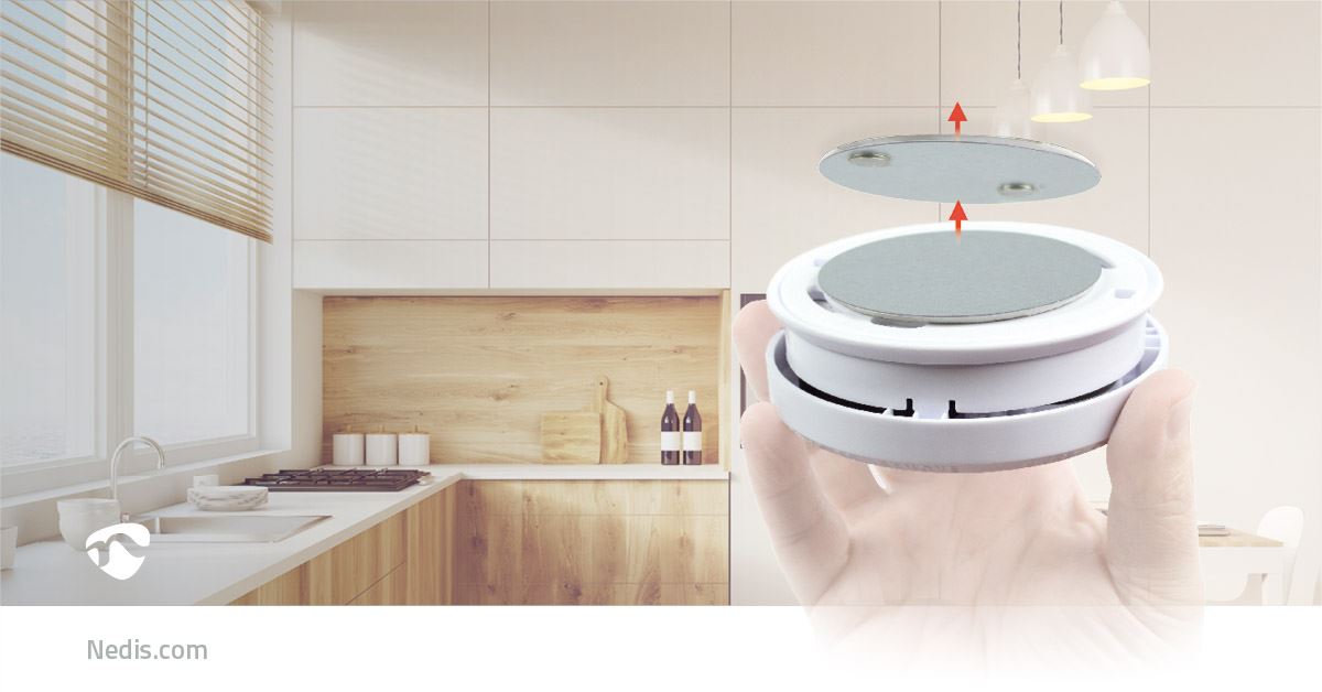 Nedis Detector Mount | Diameter: 70 mm | Magnetic | Adhesive Tape | Silver