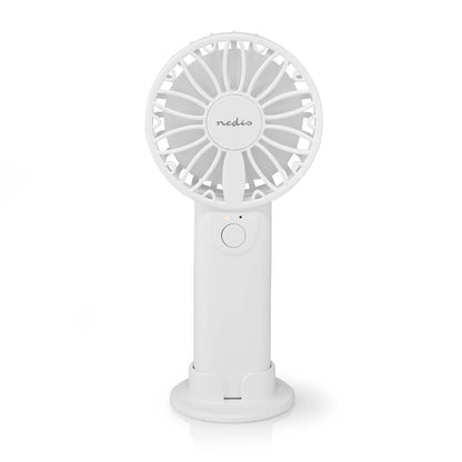 Nedis FNHH1WT | Hand / Desk Fan | Battery Powered 60 mm | 2-Speed Settings | White