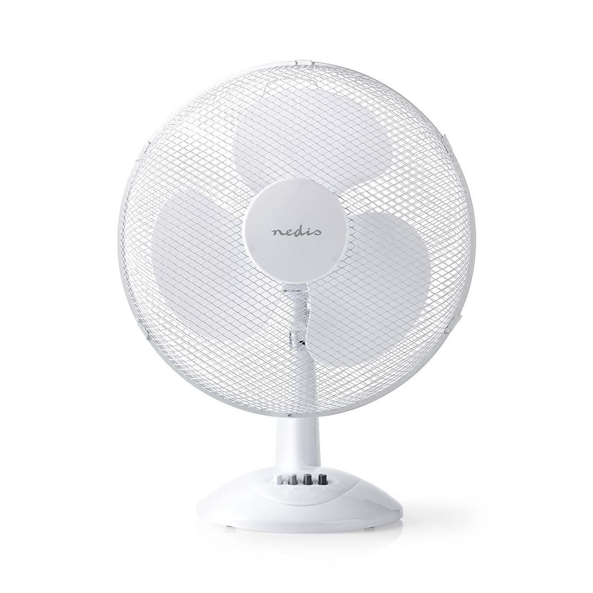 Nedis Table Fan | Mains Powered | Diameter: 400 mm | 45 W | Oscillation | 3-Speed | White
