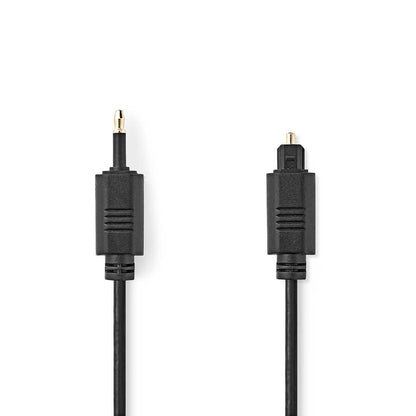 Nedis Optical Audio Cable | TosLink Male | Mini-Toslink | 1.00 m | Round | PVC | Black | Envelope
