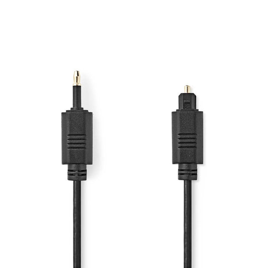 Nedis Optical Audio Cable | TosLink Male | Mini-Toslink | 1.00 m | Round | PVC | Black | Envelope